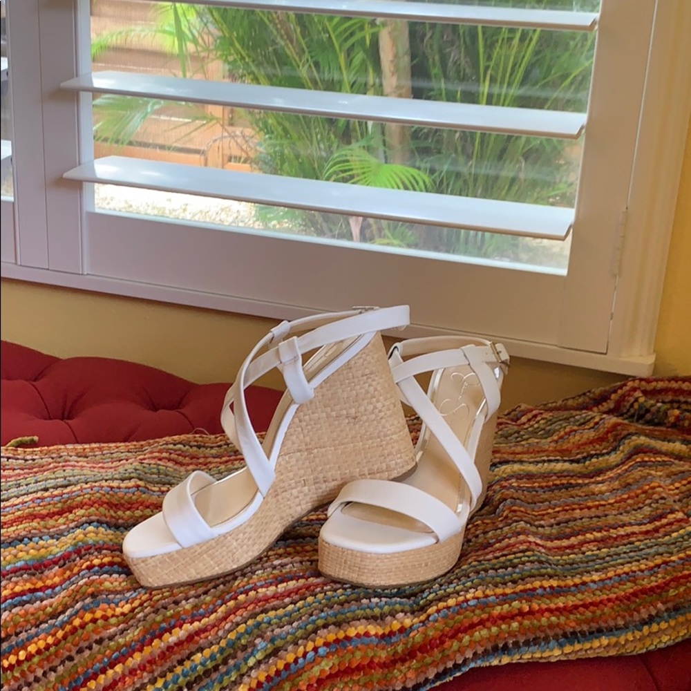Jessica Simpson wedges white